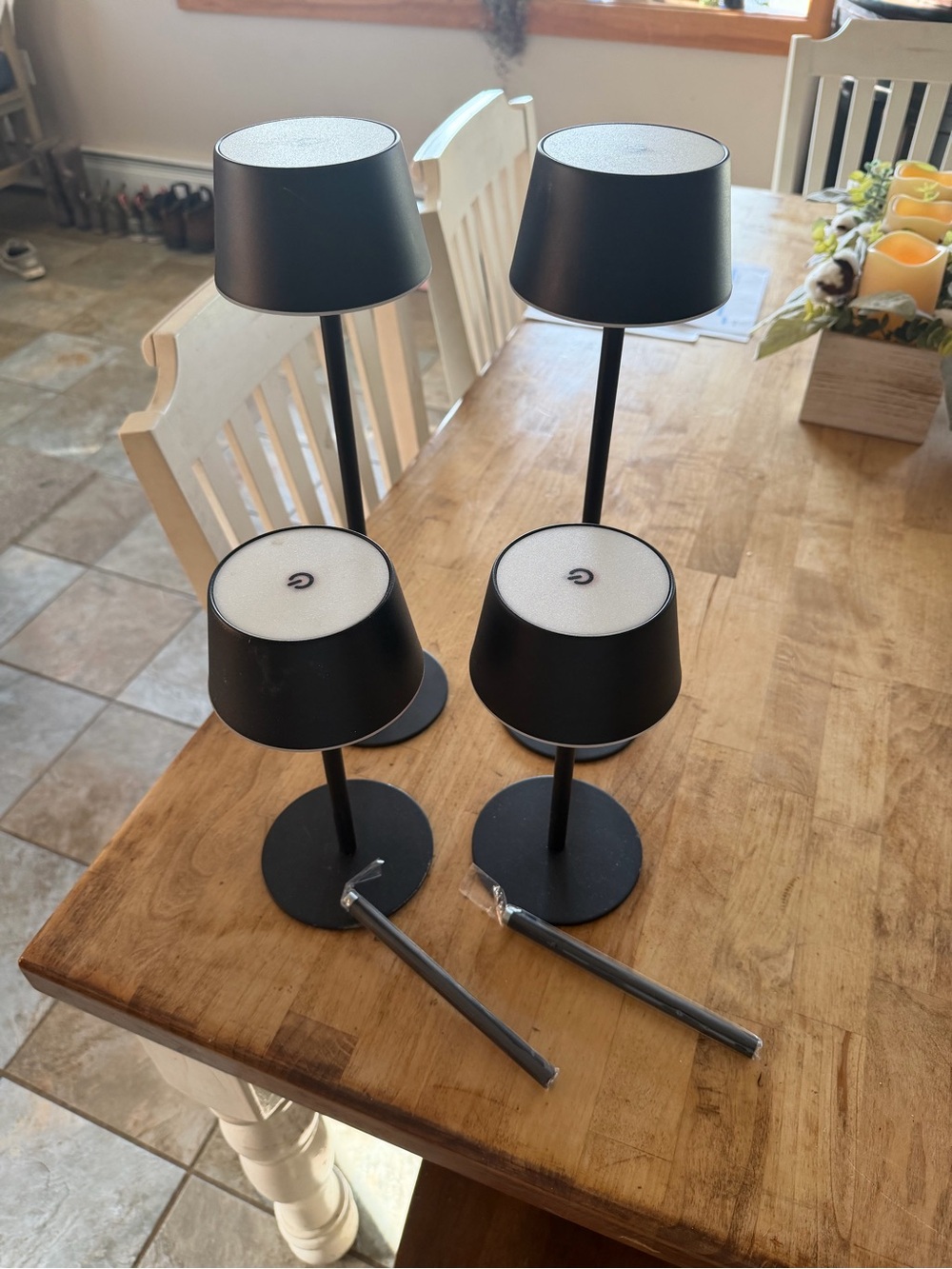 Black Modern Table Accent Lamps - Set of 4